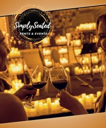party with women toasting wine glasses and event rental decor